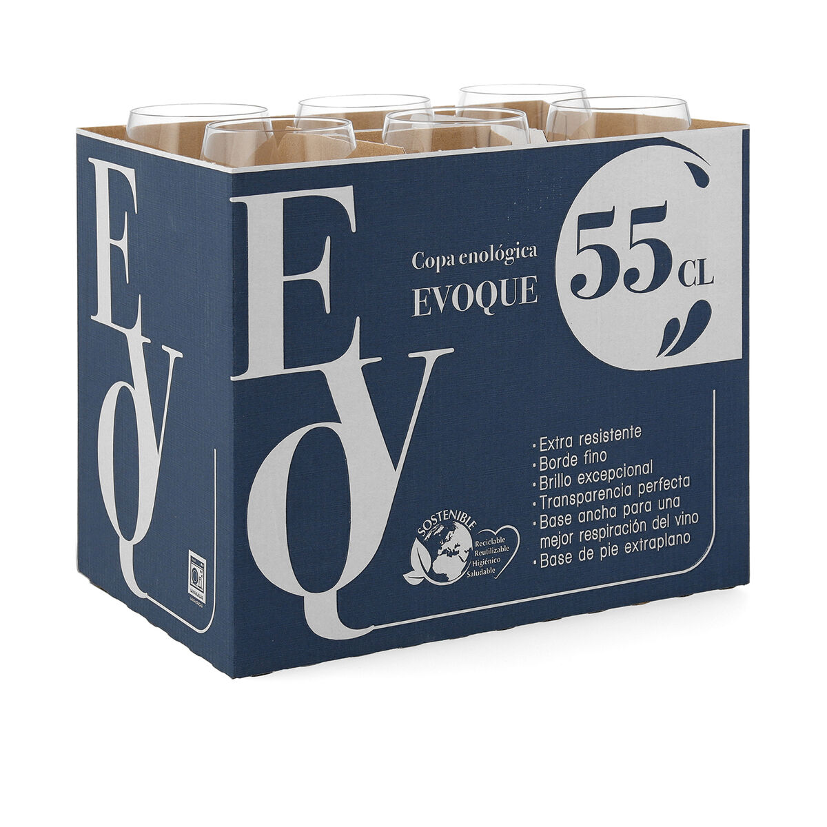 Calice per vino Evoque Trasparente 550 ml (6 Unità)